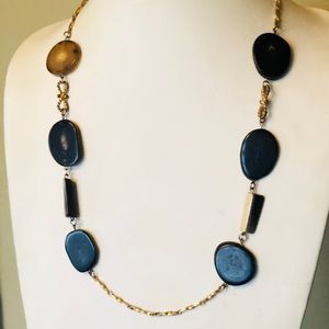 Unique Vintage Hobe Horn Slice Gold Necklace